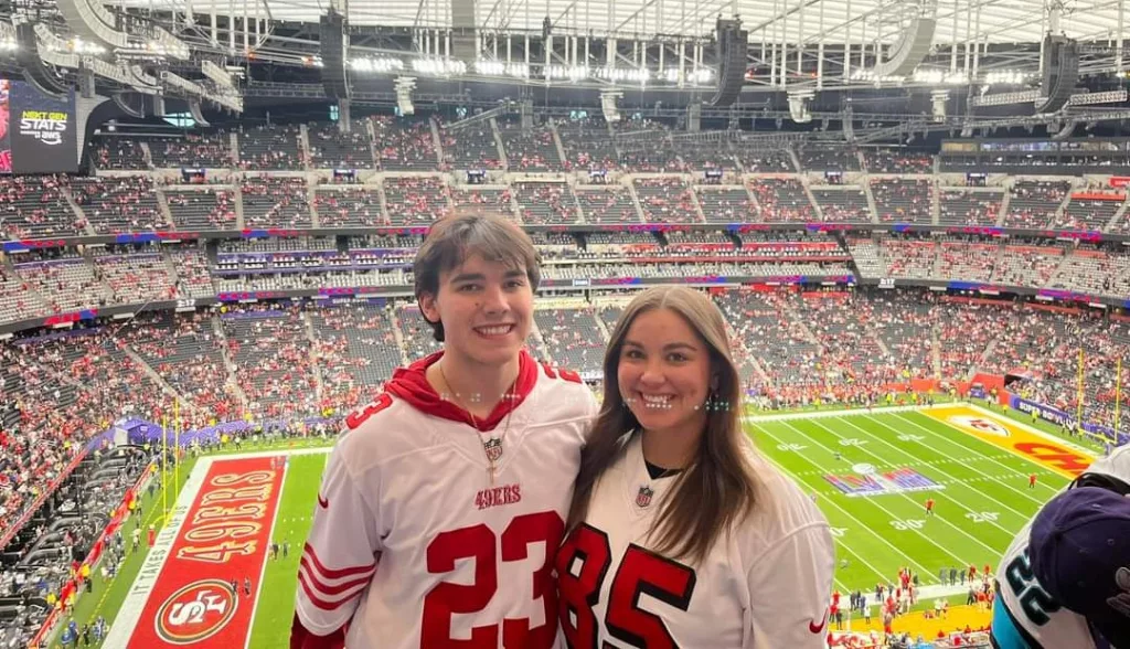 Clark Bernett and Montana Bernett at Super Bowl LVIII