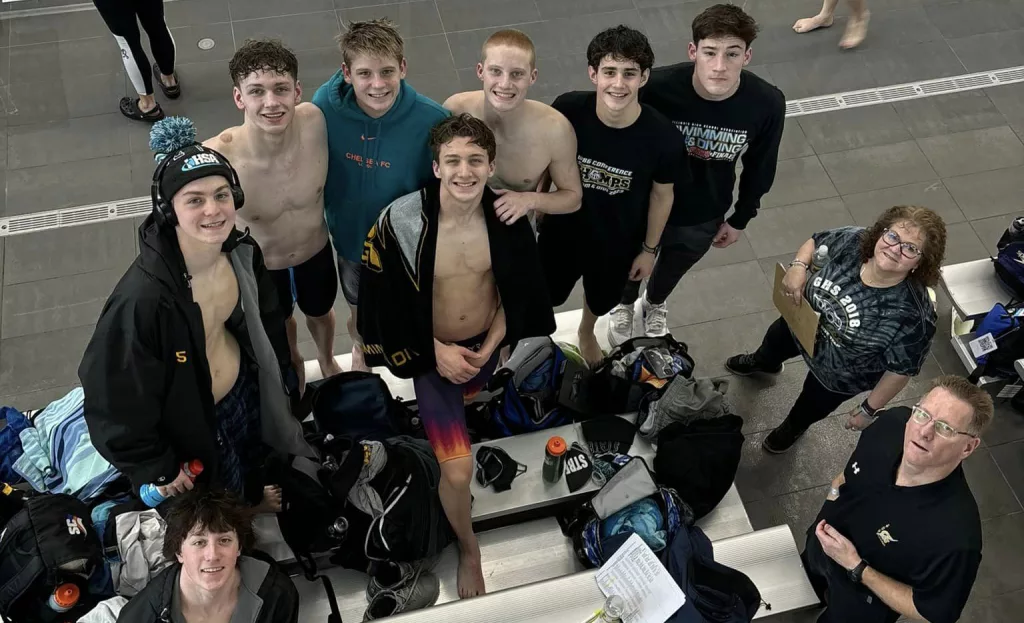 Galesburg High School swimmers at IHSA State meet