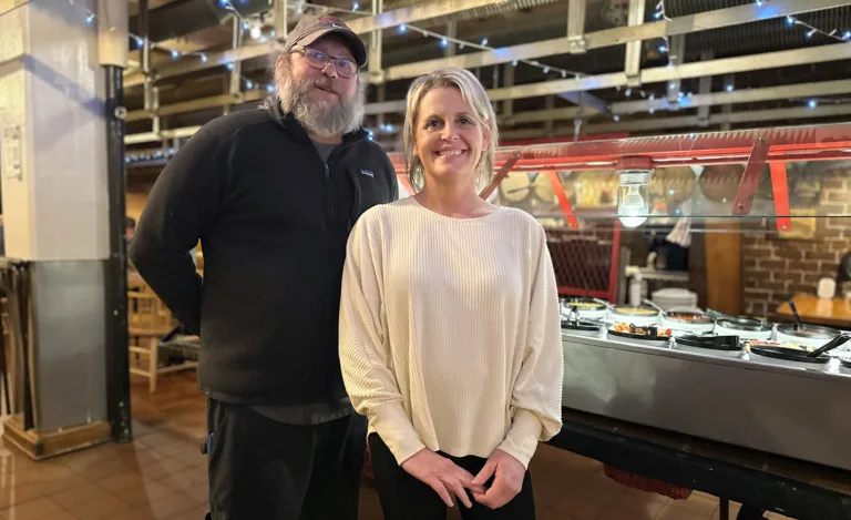 Tabitha Sundberg, owner of The Packinghouse restaurant in Galesburg, and Chef Bart Smith.