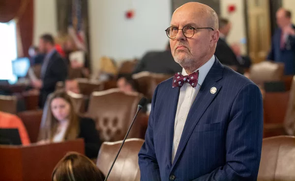 State Sen. Dave Koehler, D-Peoria, is pictured on the floor of the Illinois Senate last year.