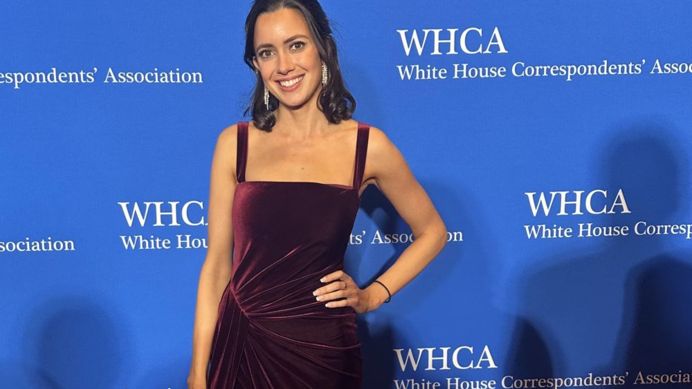 Silvia Foster-Frau, a Galesburg native and national investigative reporter for The Washington Post, appears at the 2024 White House Correspondents’ Dinner.