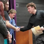 Gale_Scholars_Induction15: Ten members of the George Washington Gale Scholars Class of 2028 were inducted Tuesday, May 8, during a ceremony held in the Galesburg High School Little Theater. Inductees included: SaraRose Carrillo Fredrickson, William Grant IV, Ana Gutierrez, Harley Harris, Aaron Johnson Baker, Alondra Morales, Miles Patrick, Jasper Petry-Garcia, Tymyra Siby and Zacheriah Smith.
Attendees heard remarks from speakers including Steve Cheesman, director of George Washington Gale Scholars Program; Dr. Seamus Reailly, president of Carl Sandburg College; Randi Torrance, director of TRIO Upward Bound Math-Science at Sandburg and a Gale Scholar alumna; and Tyler Ferris, senior computer science major at Knox College.
