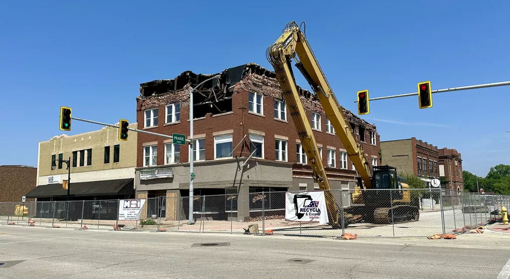 An early-morning fire on Feb. 19 caused extensive structural and water damage of the 3-story building at 149-151 E. Main St. in Galesburg.