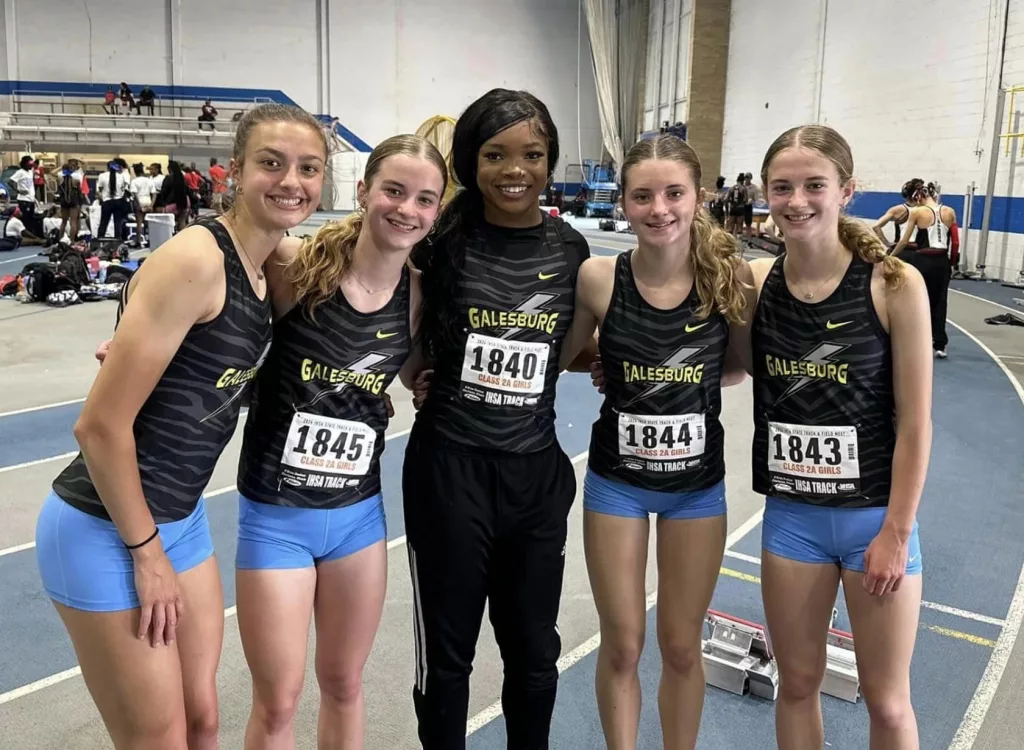 Members of the Galesburg girls track team that competed at state included: Ella Herchenroder, Grace Herchenroder, Taylor Herchenroder, Lily Furrow and Syriah Boyd.