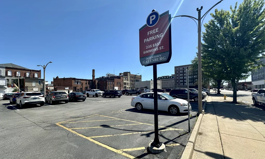 The City of Galesburg received a $2 million Rebuild Downtown and Main Streets grant in 2022 to make improvements to Parking Lot H and the 200 block of East Simmons Street.