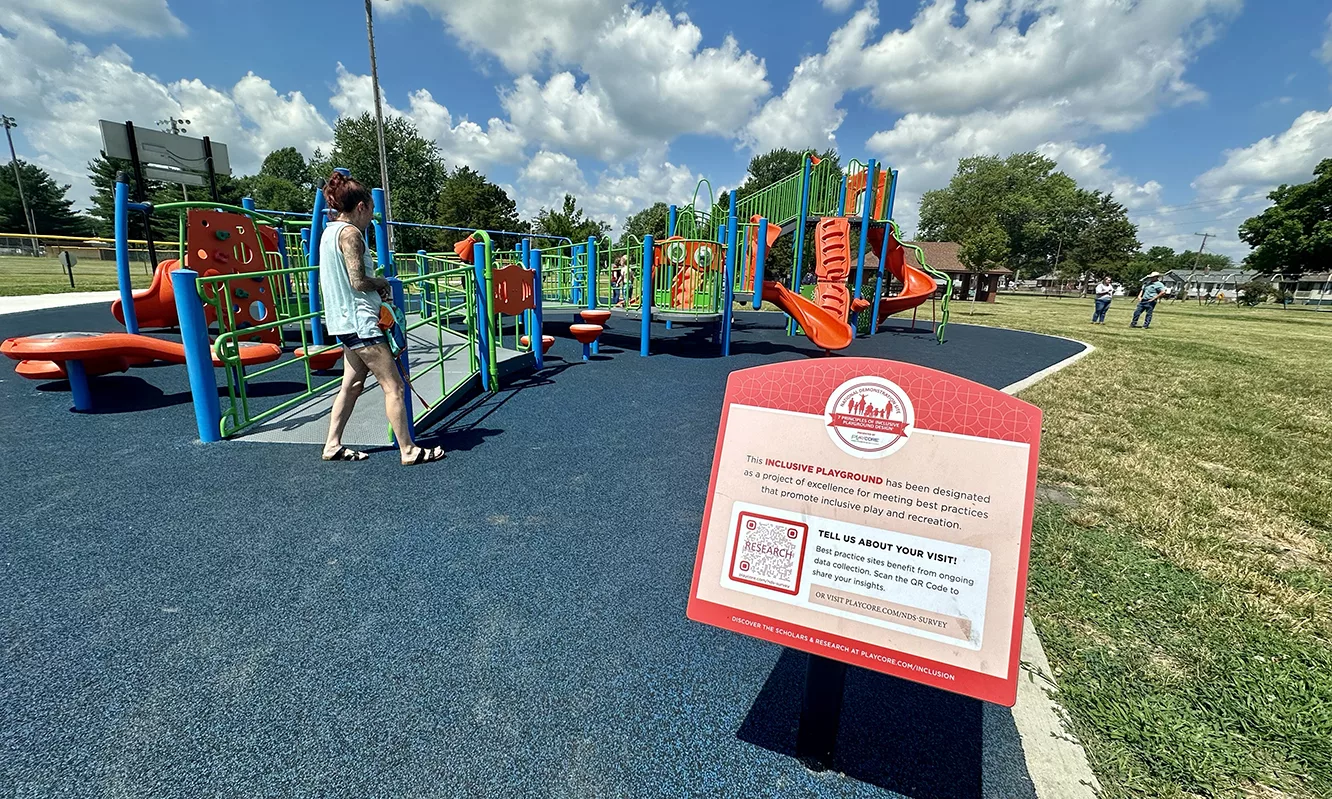 New playground equipment already is being utilized at the recently completed park renovations at HT Cutser Park. The project includes a new playground, picnic shelter, restrooms, walking path, bicycle training area, rain/butterfly garden and a parking lot. A ribbon cutting celebration was conducted Friday, June 21, 2024.