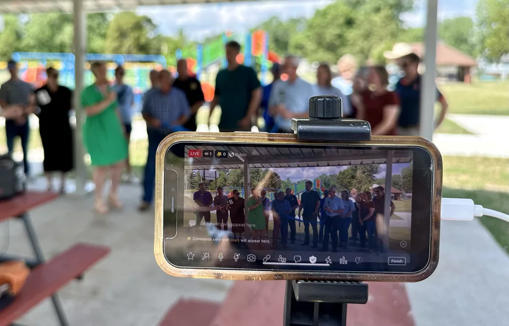 A ribbon cutting celebrating renovations to H.T. Custer Park was conducted Friday, June 21, 2024. The project includes a new playground, picnic shelter, restrooms, walking path, bicycle training area, rain/butterfly garden and a parking lot.