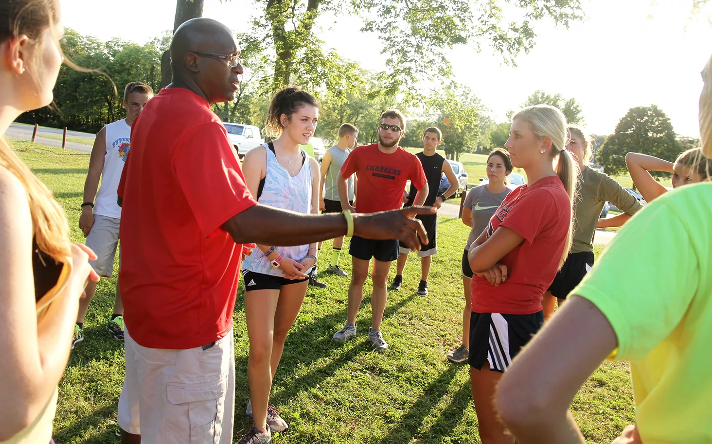 Rodney Blue was head coach of the men’s and women’s cross-country teams at Carl Sandburg College. Under his direction, Sandburg sent a team or individual to the NJCAA national meet in each of the eight seasons it fielded a squad.