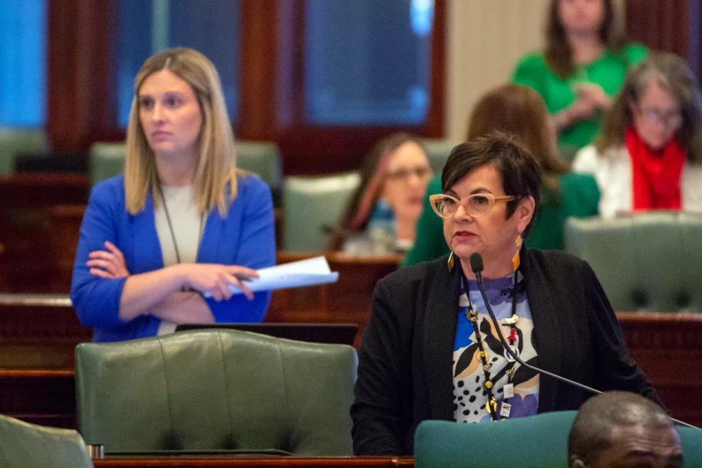 State Rep. Natalie Manley is pictured on the House floor. (Capitol News Illinois file photo by Jerry Nowicki)