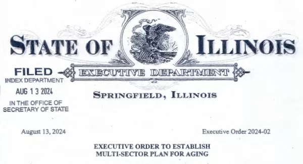 Gov. JB Pritzker signed an executive order Tuesday that is aimed at establishing a long-term blueprint to support aging Illinoisans. (Credit: Secretary of State Index Department)