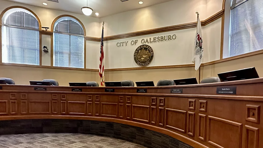 City Council Chambers at Galesburg City Hall.