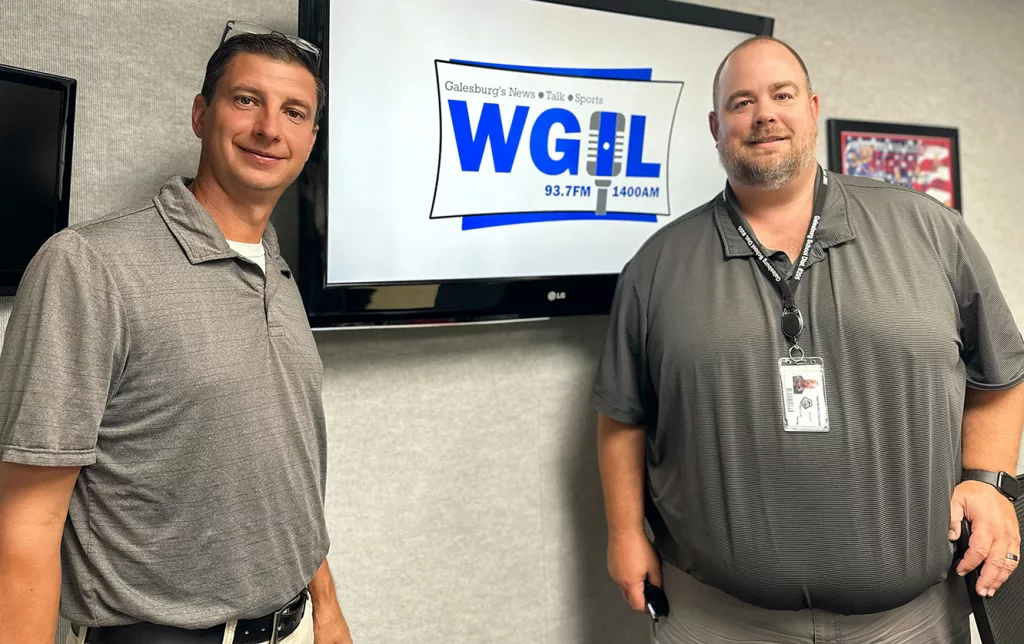 Galesburg Athletic Booster Club President Aaron Furrow, left, and Galesburg High School Athletic Director Nick Young.