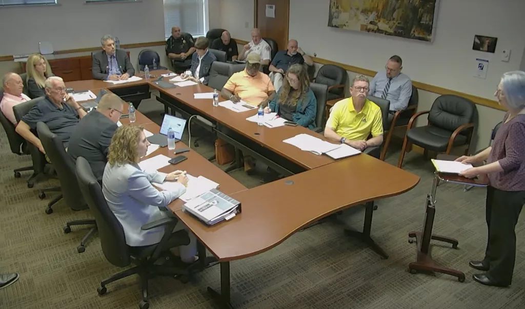 A citizen addresses the Galesburg City Council during a budget work session Monday, Sept. 30, 2024, in the Erickson Conference Room at City Hall.