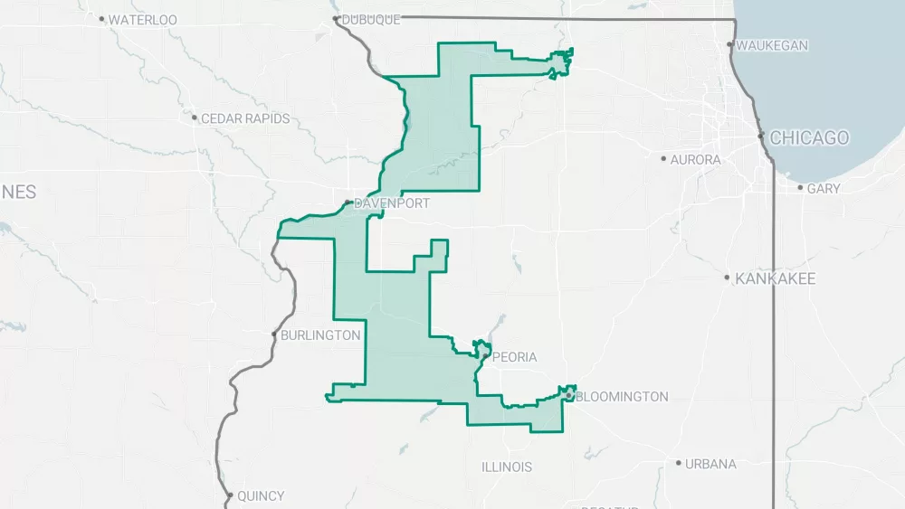 Illinois’ 17th Congressional District. (Capitol News Illinois illustration, Created with Datawrapper, base map copyright OpenStreetMap.)