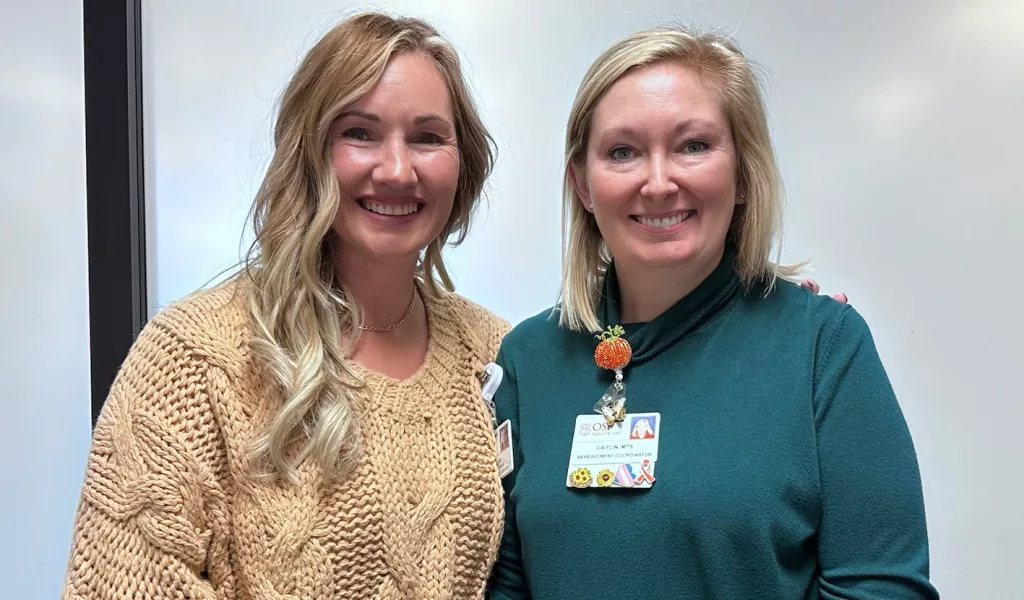 L-R: Jamie Derry (Hospice Liaison) and Caitlin Mason (Coordinator of Bereavement) for OSF Healthcare Hospice.