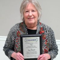Sue Dutell is the recipient of the 2024 Thomas B. Herring Community Service Award. She received the award Monday at the Galesburg Chamber of Commerce’s 46th Annual Thanksgiving Luncheon at Cedar Creek Hall.