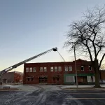 cherry-st-fire: Galesburg Firefighters responded to a structure fire at 179 N. Cherry St. at approximately 3:18 a.m. Thursday. Upon arrival, heavy flames could be seen at the structure. (JAY REDFERN/WGIL)