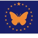 4321: Relationship to Illinois: The students who worked on this flag are high school students living in Illinois named Johnna and Spresalynn.

Explain the meaning behind your flag: The state butterfly, the Monarch, is the focal point of this flag that includes 21 stars for Illinois being the 21st state (the large star represents Illinois). The orange represents success, determination, and creativity while the blue stands for trust, loyalty, and sincerity and strength.