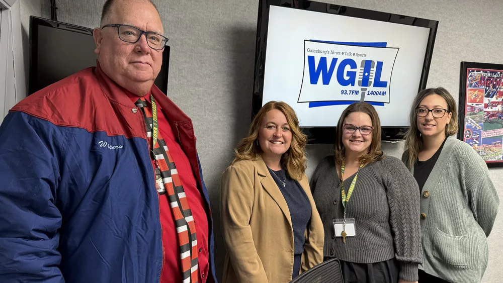 From left, Abingon-Avon Superintendent of Schools Bill Walters, ROE Director of Services Kathryn Jennings and Abingdon-Avon coordinators Stephanie McMillan and Heather Allen.