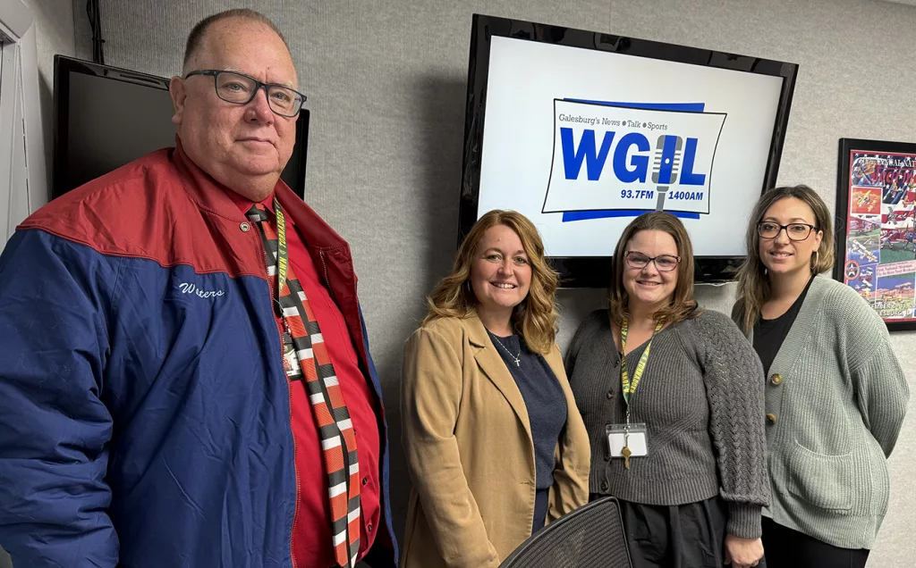 From left, Abingon-Avon Superintendent of Schools Bill Walters, ROE Director of Services Kathryn Jennings and Abingdon-Avon coordinators Stephanie McMillan and Heather Allen.