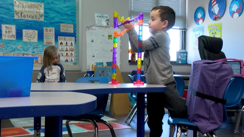 Students are pictured at a Rochester Elementary School pre-K classroom.