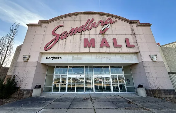 The north entrance to Sandburg Mall in Galesburg, Illinois, as seen on Tuesday, Feb. 4, 2025.