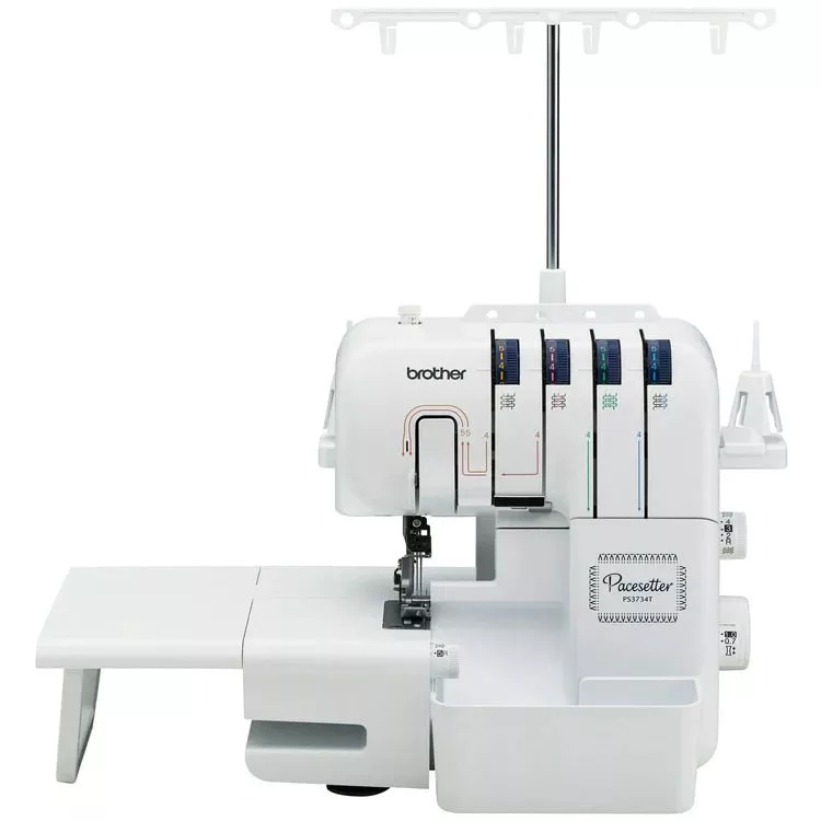 Serger sewing machine in white