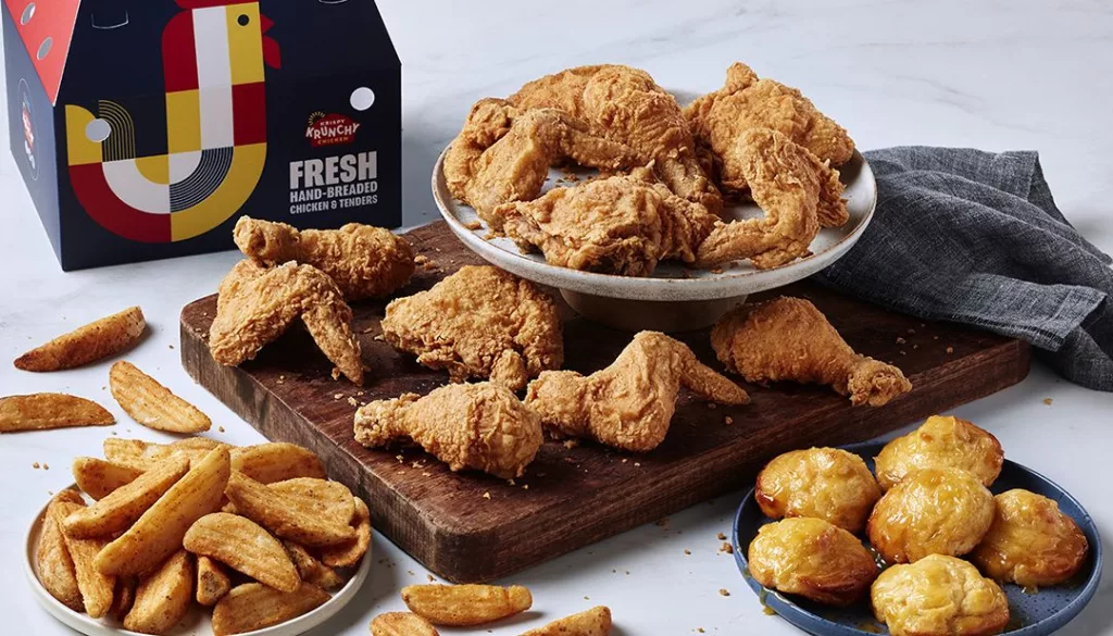 Krispy Krunchy Chicken, founded in 1989 in Lafayette, Louisiana, by Neal Onebane, is a quick-service fried chicken chain known for its Cajun-inspired, hand-breaded, mildly spiced chicken.