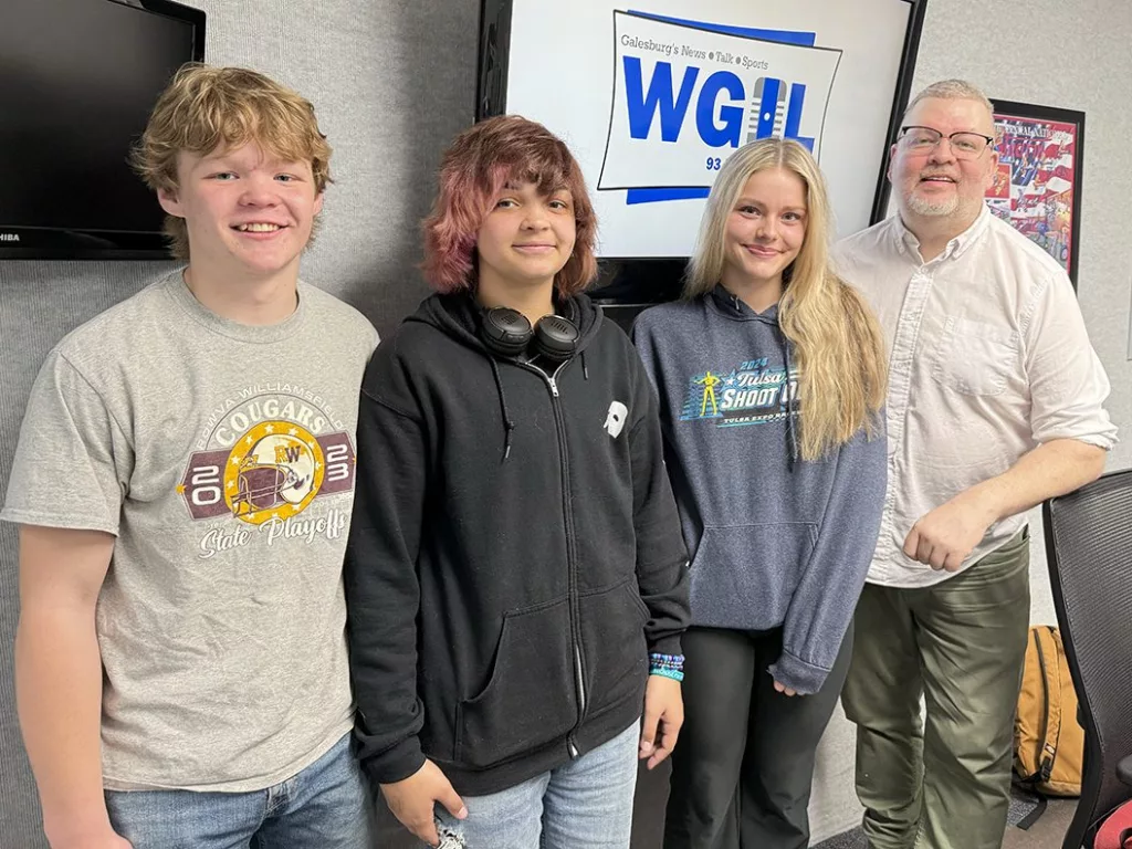 Performing Arts Academy presents, Shrek the Musical Jr! May 2-4 at The Orpheum Theatre in Galesburg. From left are: Student actors joining the interview were Noah Soper, Kyah Taylor, Nevaeh Bickerton and Tim Holmes.