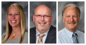 From left: District 205 Board of Education President Courtney Rodriguez, Vice President Rodney Phelps and Secretary Maury Lyon.