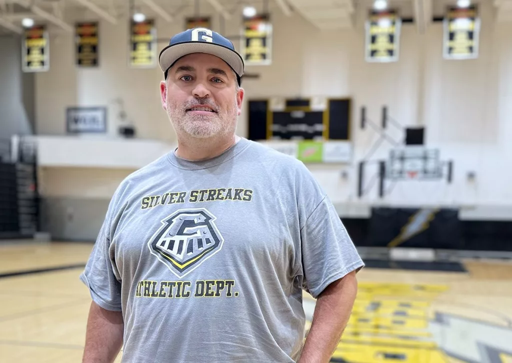 Taylor Thiel, Galesburg High School boys basketball coach.