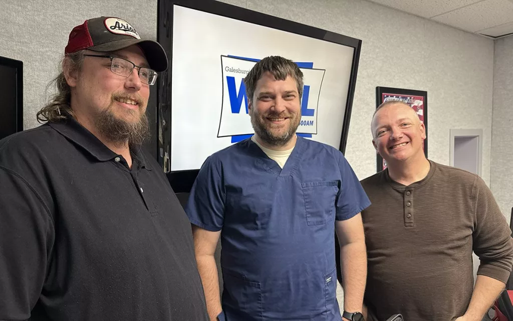 From left: Patrick Sherman, Dr. Nathaniel Baker and Ben Yeutson, president of the Galesburg FFA Alumni and Supporters