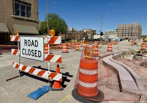 The Simmons Street Streetscape and Parking Lot Improvement Project as seen at the intersection of Prairie and Simmons streets on Tuesday, May 6, 2025.