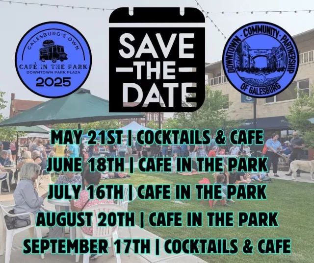 save the date - cafe in the park