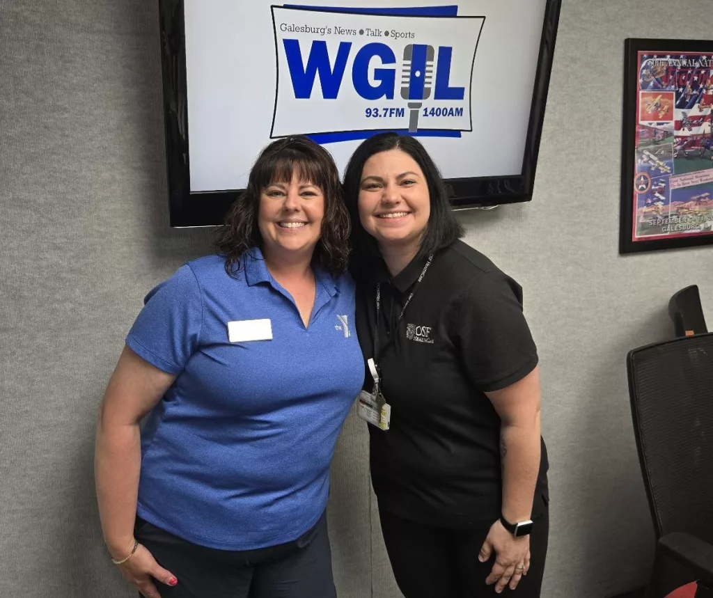 Erica Lawson, left, Member Service & Marketing Director at the Knox County YMCA, and Emily Brooks, Community Health Program Manager for OSF HealthCare Holy Family Medical Center,
