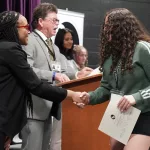 54506119630_15126f8bea_c: Twelve members of the George Washington Gale Scholars Class of 2029 were inducted Tuesday, May 6, during a ceremony held in the Galesburg High School Little Theater. Inductees included: Mackenzie Allbright, Darcy Anderson, Isaac Banda, Valeria Chavez, Eriana Dorsey, Ja'Nyah Ferguson, Serenitee Hanley, Amelia Gonzalez, Kameron Kaminski, Thirtsa Mpindi, Sofie Smith, and Ace Stanley. (Photos courtesy Bill Gaither/Carl Sandburg College)