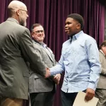 54505764886_aa827e01c5_c: Twelve members of the George Washington Gale Scholars Class of 2029 were inducted Tuesday, May 6, during a ceremony held in the Galesburg High School Little Theater. Inductees included: Mackenzie Allbright, Darcy Anderson, Isaac Banda, Valeria Chavez, Eriana Dorsey, Ja'Nyah Ferguson, Serenitee Hanley, Amelia Gonzalez, Kameron Kaminski, Thirtsa Mpindi, Sofie Smith, and Ace Stanley. (Photos courtesy Bill Gaither/Carl Sandburg College)