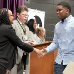 54506037308_855fb864ef_c: Twelve members of the George Washington Gale Scholars Class of 2029 were inducted Tuesday, May 6, during a ceremony held in the Galesburg High School Little Theater. Inductees included: Mackenzie Allbright, Darcy Anderson, Isaac Banda, Valeria Chavez, Eriana Dorsey, Ja'Nyah Ferguson, Serenitee Hanley, Amelia Gonzalez, Kameron Kaminski, Thirtsa Mpindi, Sofie Smith, and Ace Stanley. (Photos courtesy Bill Gaither/Carl Sandburg College)