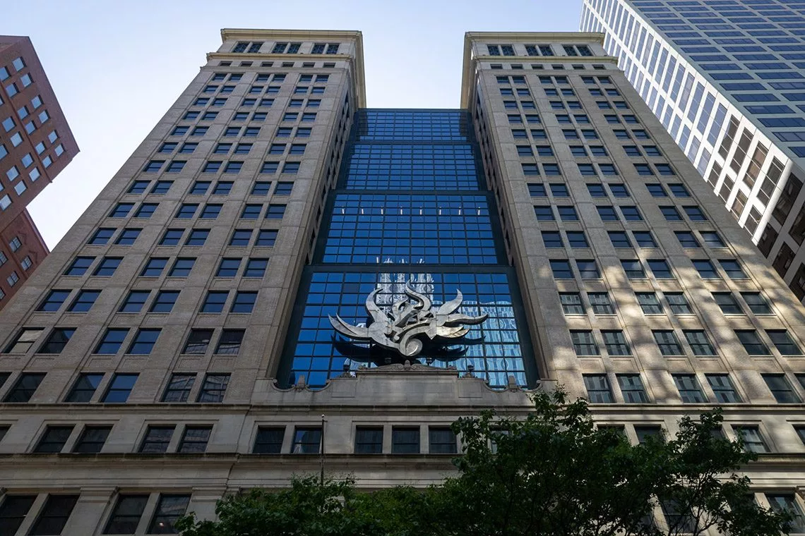 The Michael A. Bilandic Building in downtown Chicago, shown in May 2024, houses the offices of the Illinois Commerce Commission. (Capitol News Illinois photo by Andrew Adams)