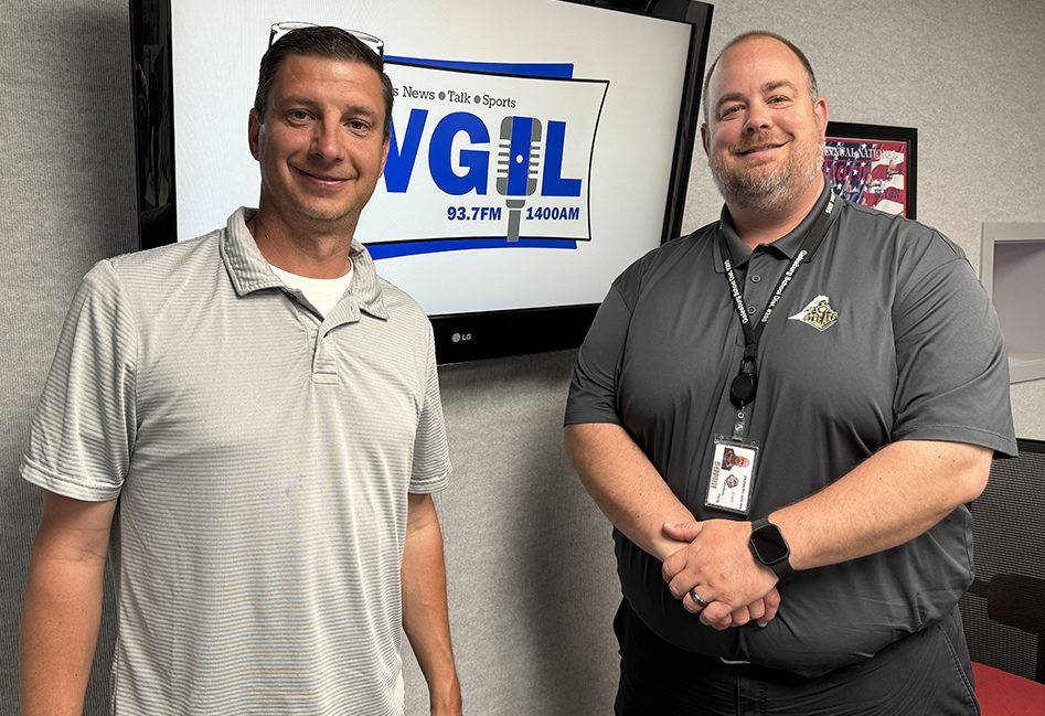 Galesburg Athletic Booster Club President Aaron Furrow, left, and District 205 Athletic Director Nick Young.