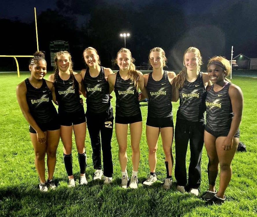 The state qualifying members of the Galesburg Silver Streaks girls track and field team.