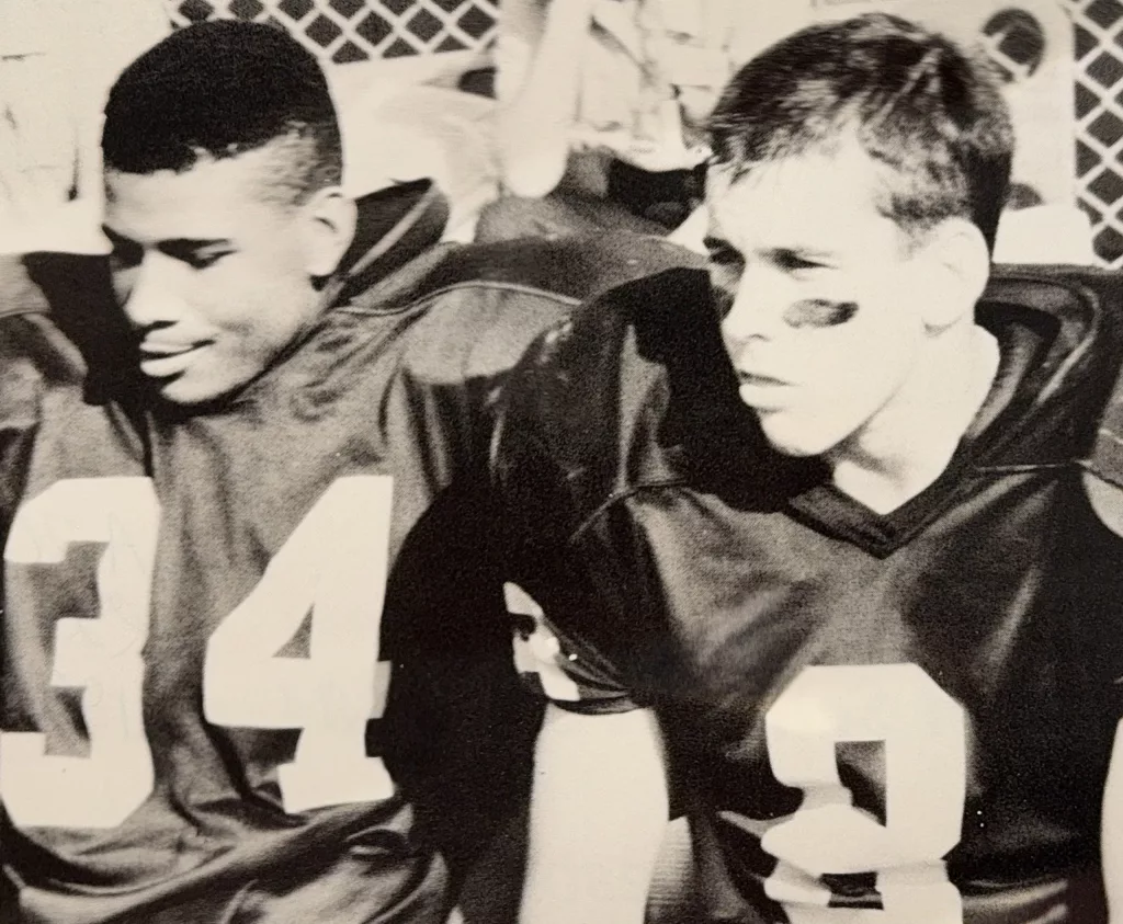 TJ Pendleton, left, with Streaks quarterback Sean Kane.