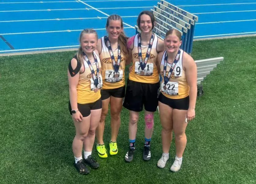 The ROWVA/Williamsfield 4x200 relay team of Lauren Johnson, Haven Manning, Brooke Stickle and Erin Welch took seventh with a time of 1:46.31.