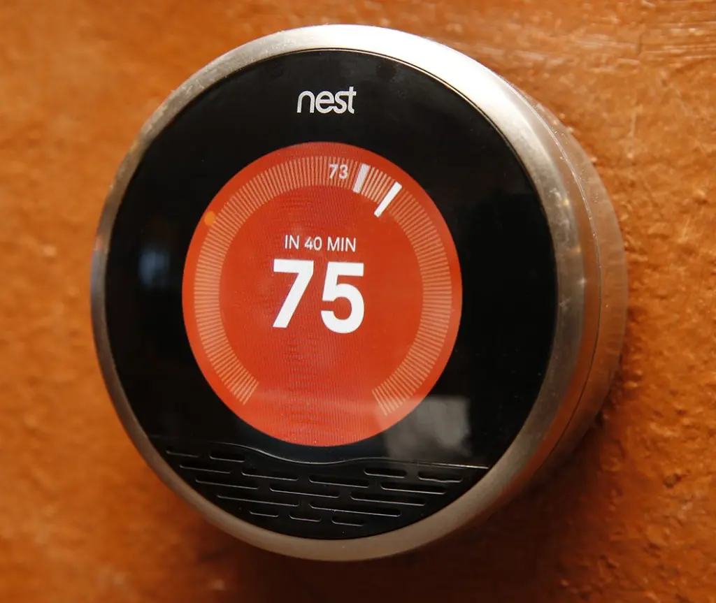 A Nest thermostat.