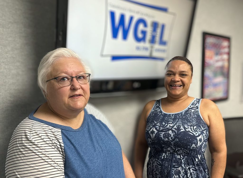 Dawn Pelton, board president, left, and Autumn Hughes, library director, at Greig Memorial Library in Oneida.