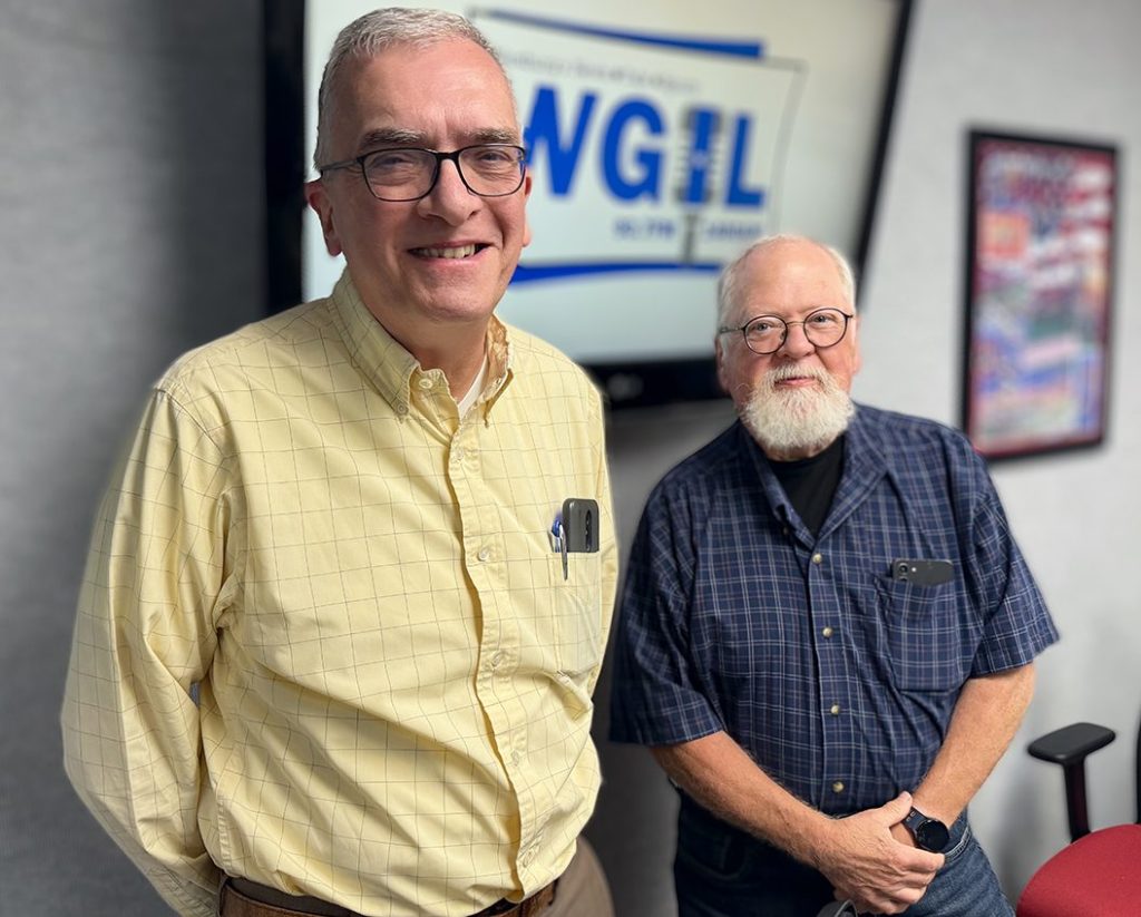 Jeff Douglas, left, and Bobby Dillard of the Friends of the Galesburg Public Library. (WGIL)