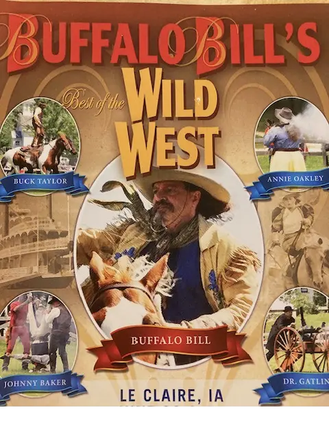 Poster of Buffalo Bill's Wild West Show in LeClaire, Iowa