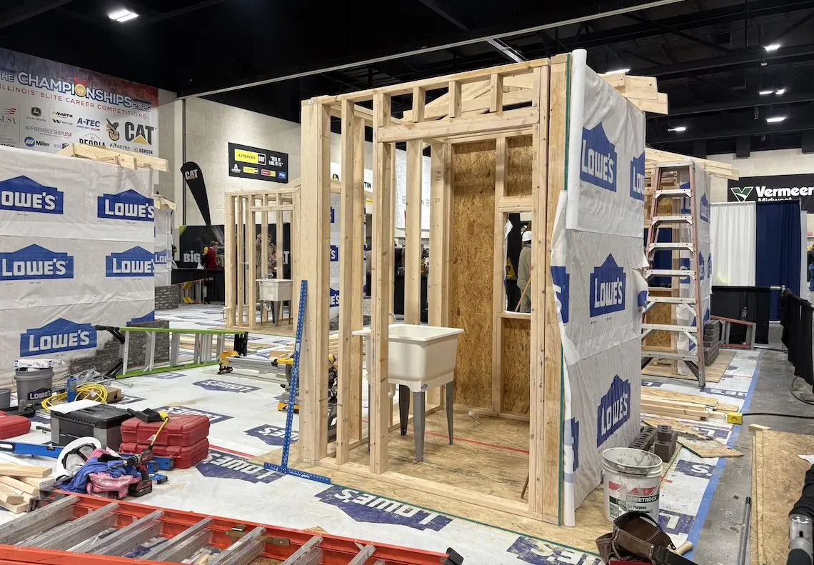 House built by the all-girls team during the SkillsUSA Illinois Championships in April. (MedillIllinois News Bureau photo by Maggie Dougherty)