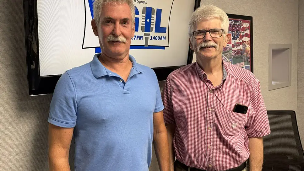 Retired Galesburg Fire Chiefs Tom Simkins, left, and John Cratty. (WGIL)