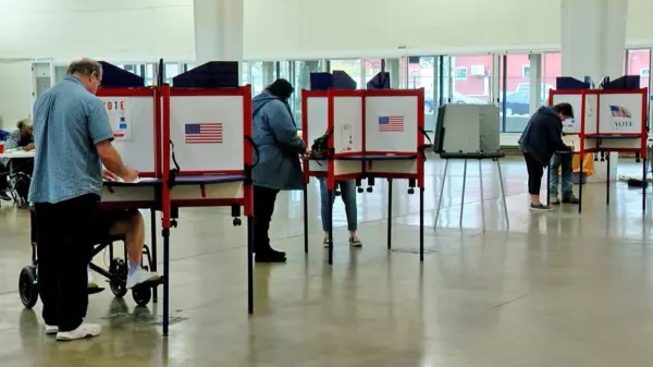 Voters cast their ballots in Springfield during the 2024 general election in November. (Capitol News Illinois photo by Andrew Campbell)
